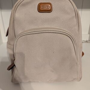 RARE Bric's Cream Backpack with Brown Accents